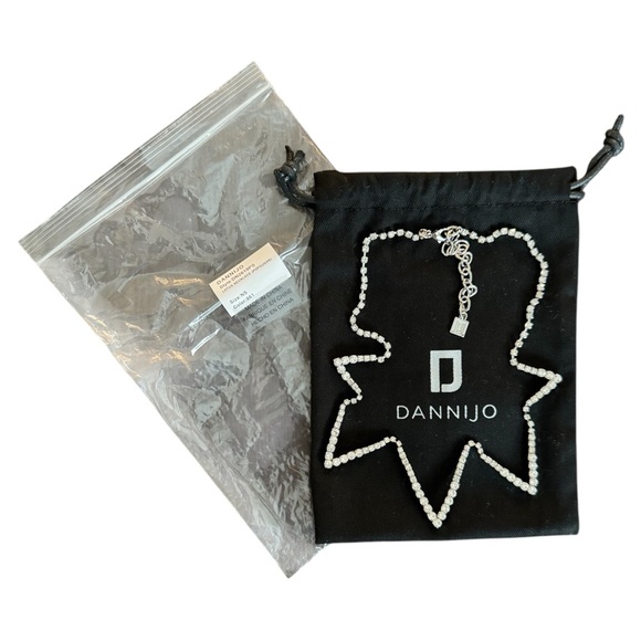 Dannijo Lotus Swarovski Crystal Silver Choker Necklace Adjustable - Picture 2 of 5
